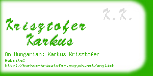 krisztofer karkus business card